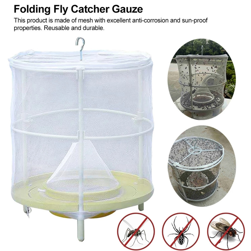 Effective Wasp Trap Kill fly Fruit Fly Killer Reusable Flytrap Hanging Net Home Yard Fly-catching Device Garden Supply