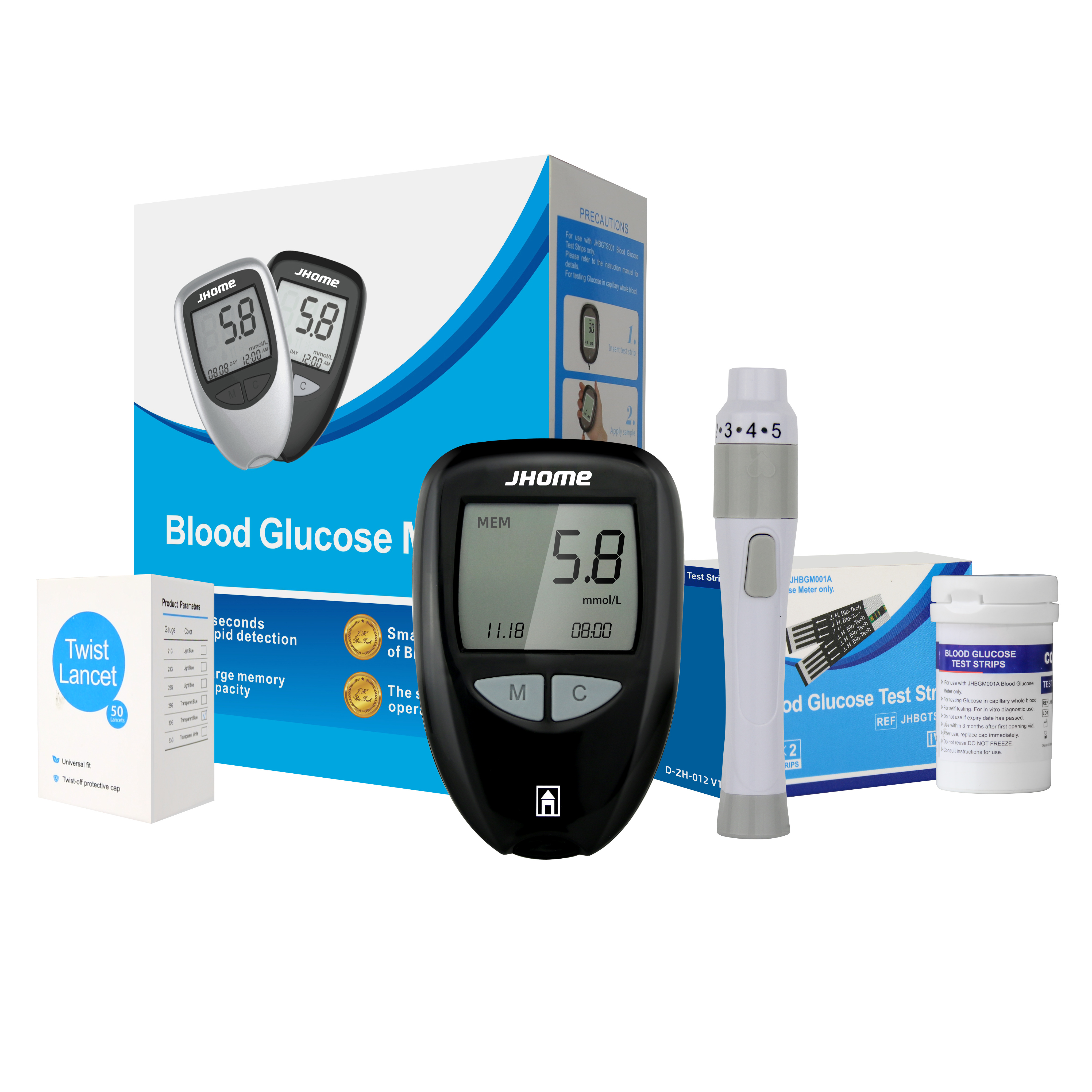 Digital Blood Glucose Monitor Blood Glucose Meter Portable Glucometer strip