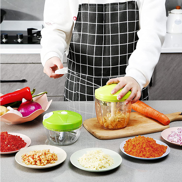 high Quality Mini Manual Powerful Hand Held Fruits Nuts Onion Garlic Food Mixer Chopper for Kitchen