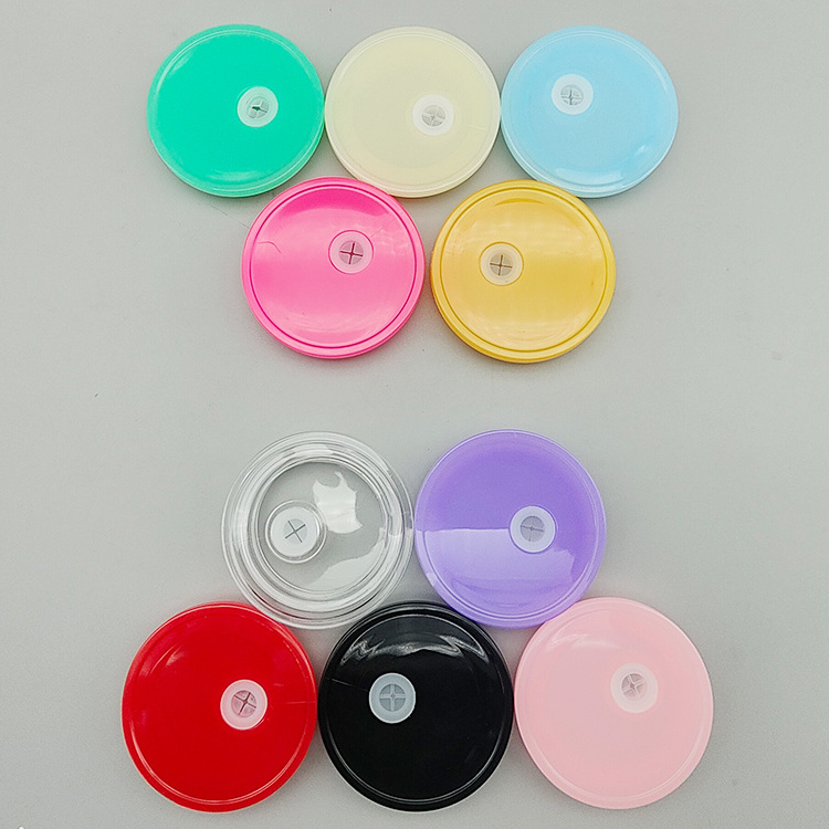 Wholesale Ready To Ship BPA Free Reusable Replacement Colorful Jelly PP Plastic Acrylic Lids for 16oz 20oz Glass Beer Can Cups