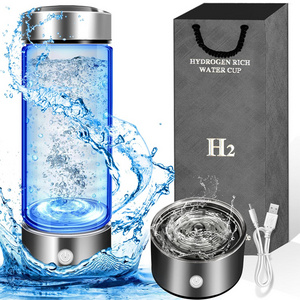 Wholesale Best Selling SPE PEM USB Rechargeable Portable H2 Rich Hydrogen Generator Glass Water Thermos Bottle for Gifts