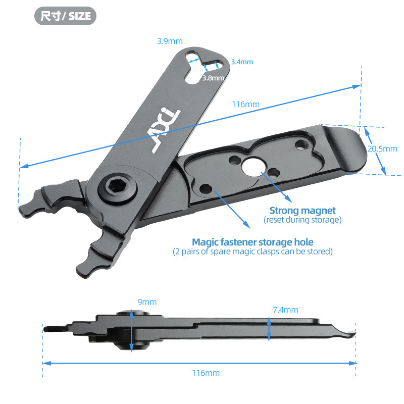 Bicycle Tool Chain Bike Master Link Plier Cycling Bike Master Plier Chain Wear Indicator Removal Five in One Multifunctional