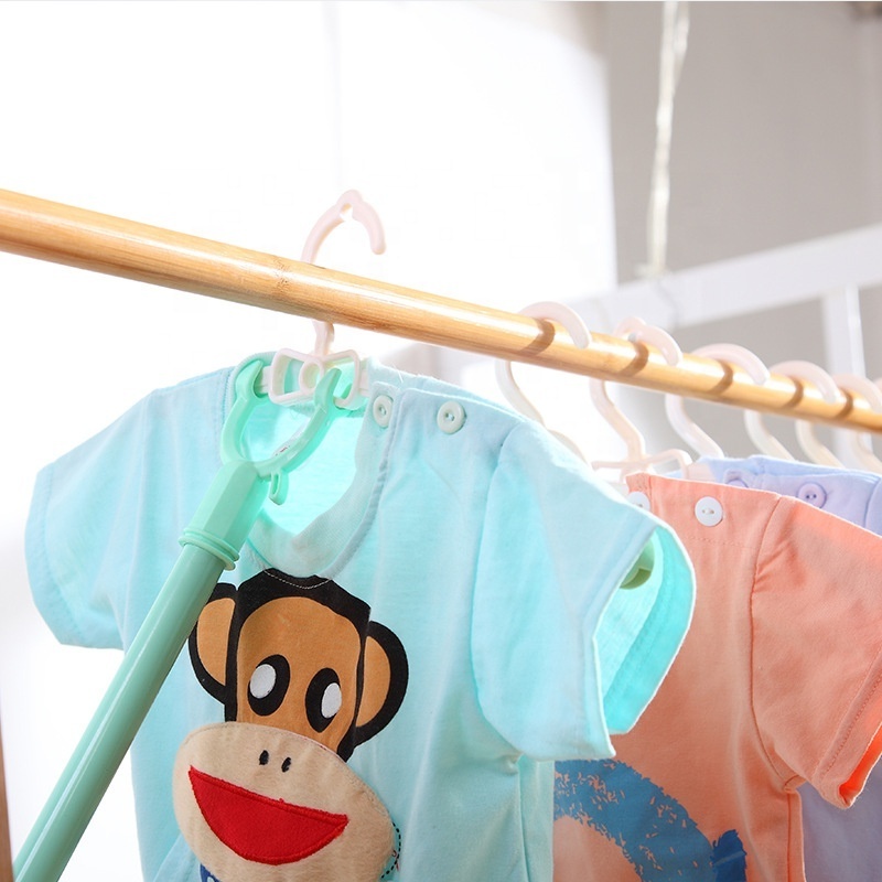 WANFU Extendable Laundry Infant Pant Hanger Set Plastic Non-Slip Baby Toddler Hanger