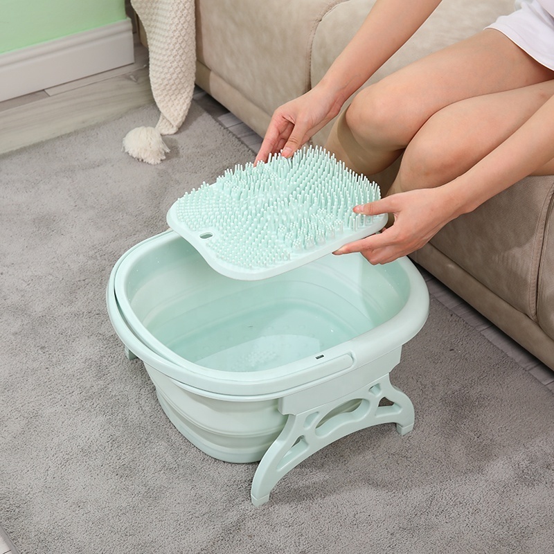 WANFU Foldable Foot Spa Massager Pedicure Bucket Collapsible Basin with Lid Bath Tub