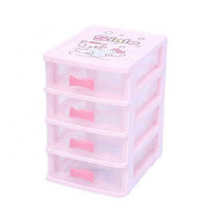 WANFU Plastic Stackable Transparent Mini Storage Drawer Cartoon Desktop Sundry Drawer