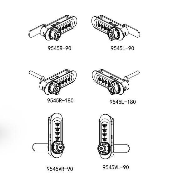 combination locks with master key fingerprint lock for cupboard push button cabinet lock 9545