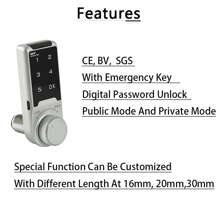 New Design Hot Sale Cabinet Electronic Lock Wt-m-1603a Pin Code Number  Electronic Cam Locker Lock