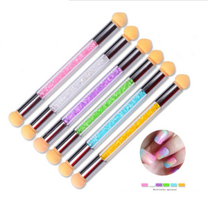 BOLANYA High Quality Dual Heads Metal Dotting Wax Pen Tool Rhinestones Crystal Acrylic Handle Double Ended Manicure Nail Art Dot