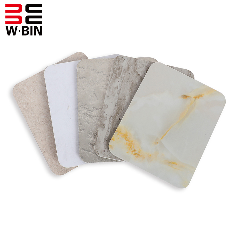 Eco-Friendly Fire Protection Marble Texture PET MDF/Acrylic Compressed Rock Slab Decor Wall Panel for Exterior Apartment Walls