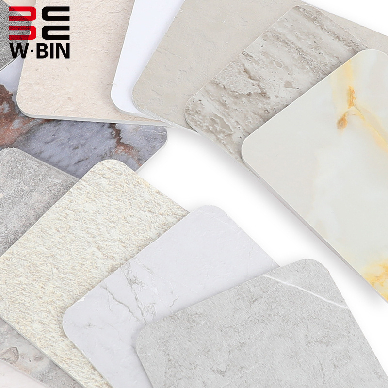 Eco-Friendly Fire Protection Marble Texture PET MDF/Acrylic Compressed Rock Slab Decor Wall Panel for Exterior Apartment Walls