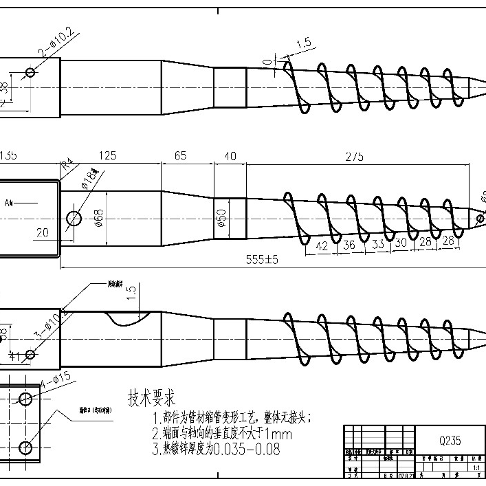 Timber-frame Construction Metal Ground Screw for All Common Dimension of Wood Beams