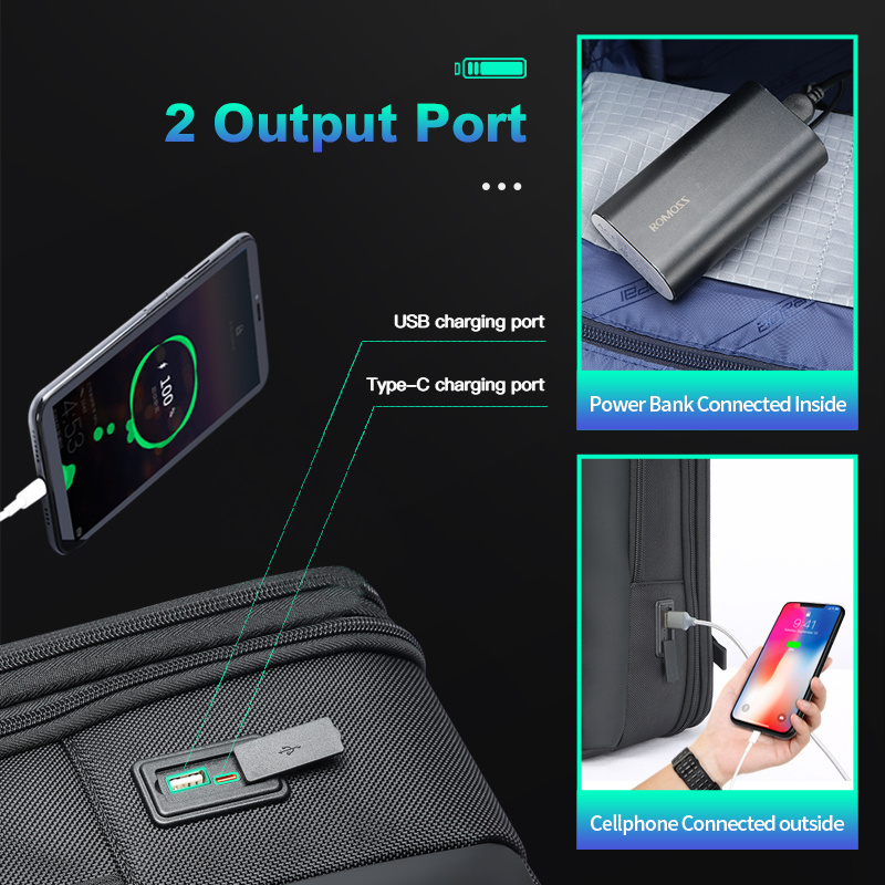 Bopai BSCI expandable usb charging computer office men anti theft bags multifunction 15.6 inch laptop travel business backpack