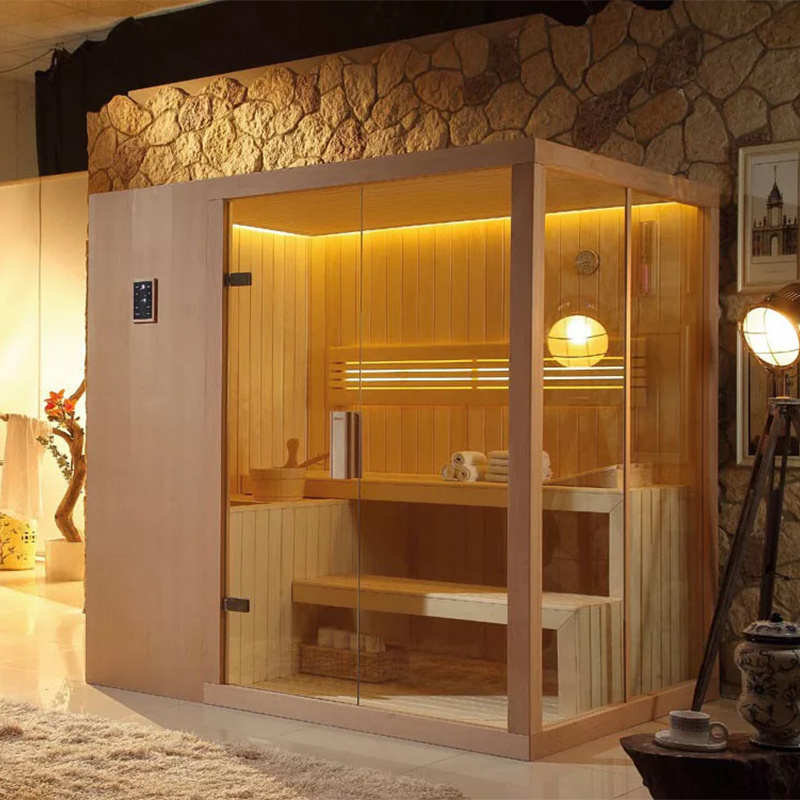 High Quality Indoor Infrared Sauna 2 Person Sauna Rooms For Sale stem and sauna room