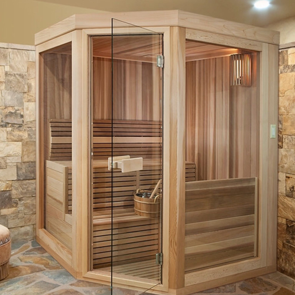 High Quality Indoor Infrared Sauna 2 Person Sauna Rooms For Sale stem and sauna room