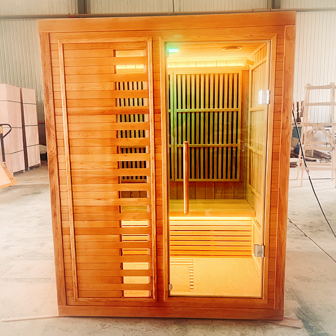 Popular Products 2 Person Portable Infrared Sauna Half Body Hemlock Indoor Sauna