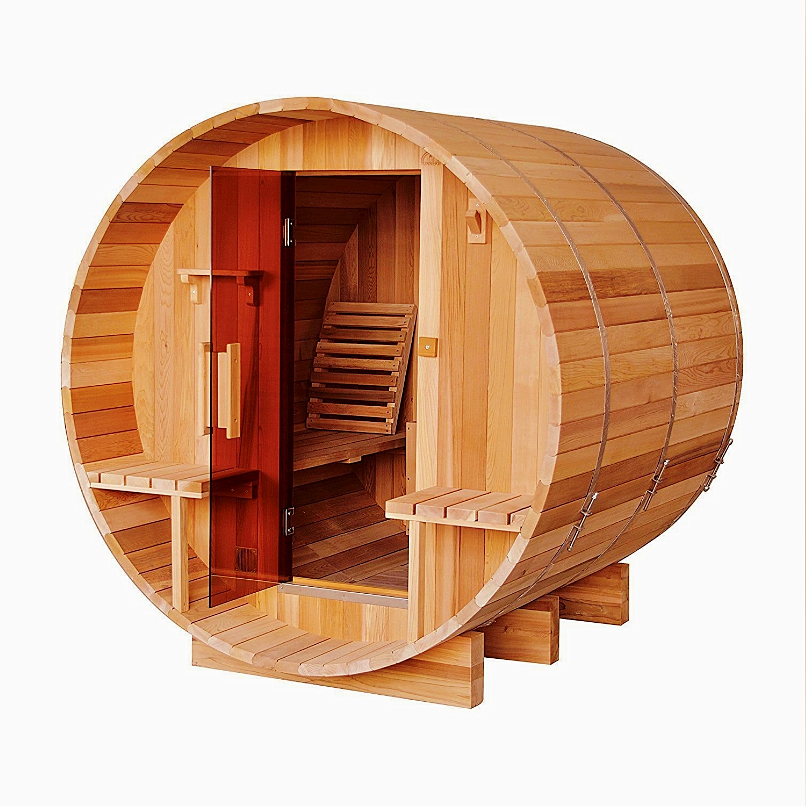 New Style 4 Persons Wooden Hemlock Sauna Stove Heater Outdoor Wet Sweat Barrel Sauna