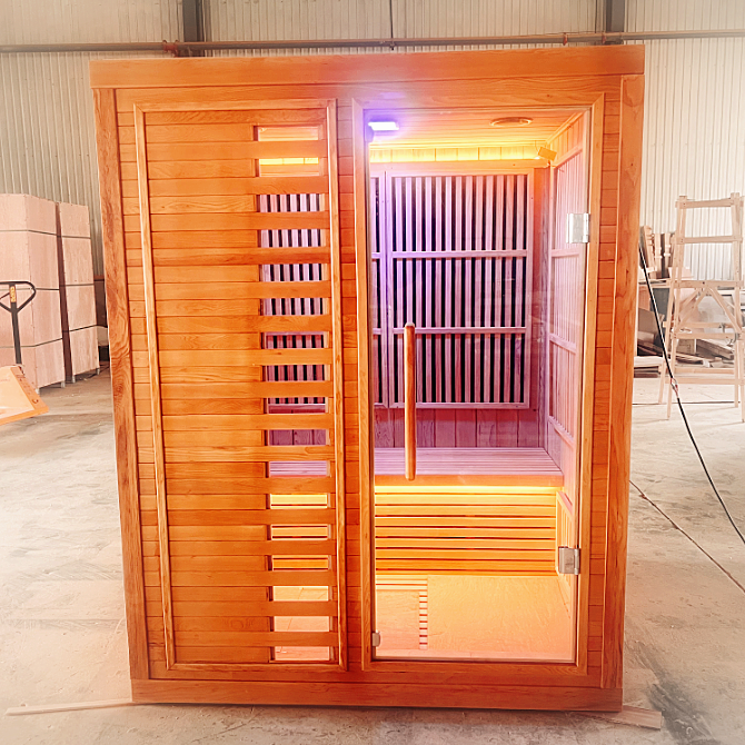 Popular Products 2 Person Portable Infrared Sauna Half Body Hemlock Indoor Sauna