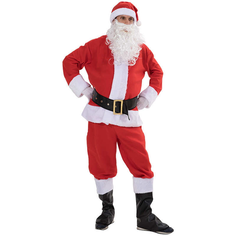 Costume Adult Performance Sets Xmas Outfits Santa Claus 7pcs Christmas Clothes Santa Claus costume cosplay Santa Claus Clothes