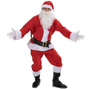 Costume Adult Performance Sets Xmas Outfits Santa Claus 7pcs Christmas Clothes Santa Claus costume cosplay Santa Claus Clothes