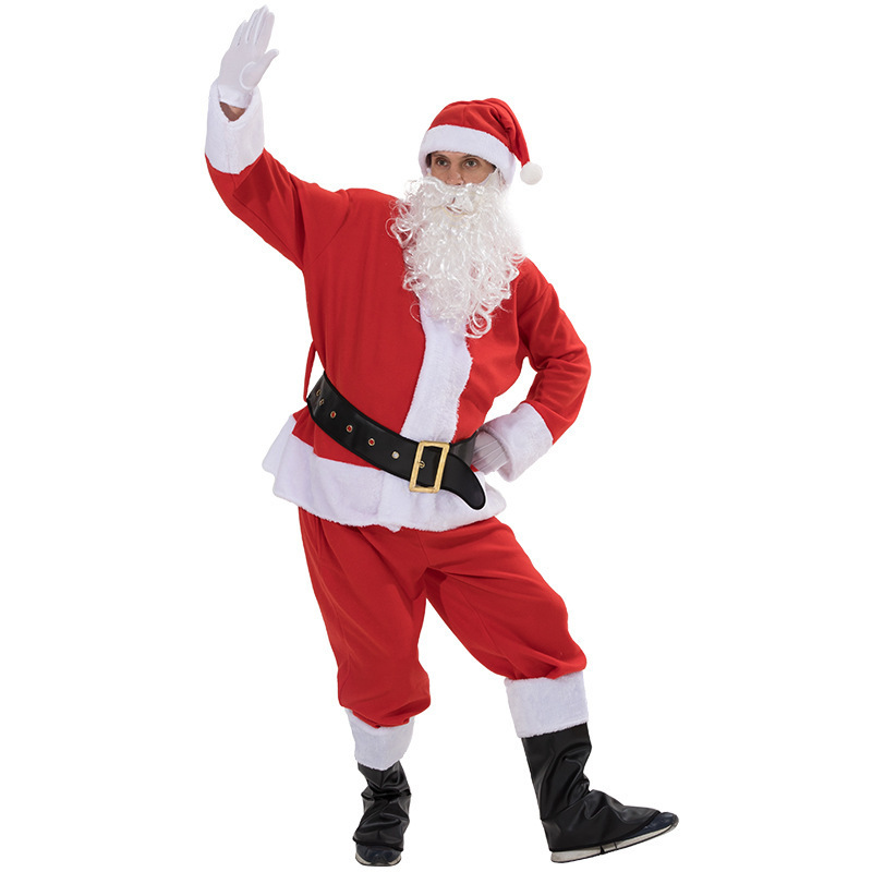 Costume Adult Performance Sets Xmas Outfits Santa Claus 7pcs Christmas Clothes Santa Claus costume cosplay Santa Claus Clothes