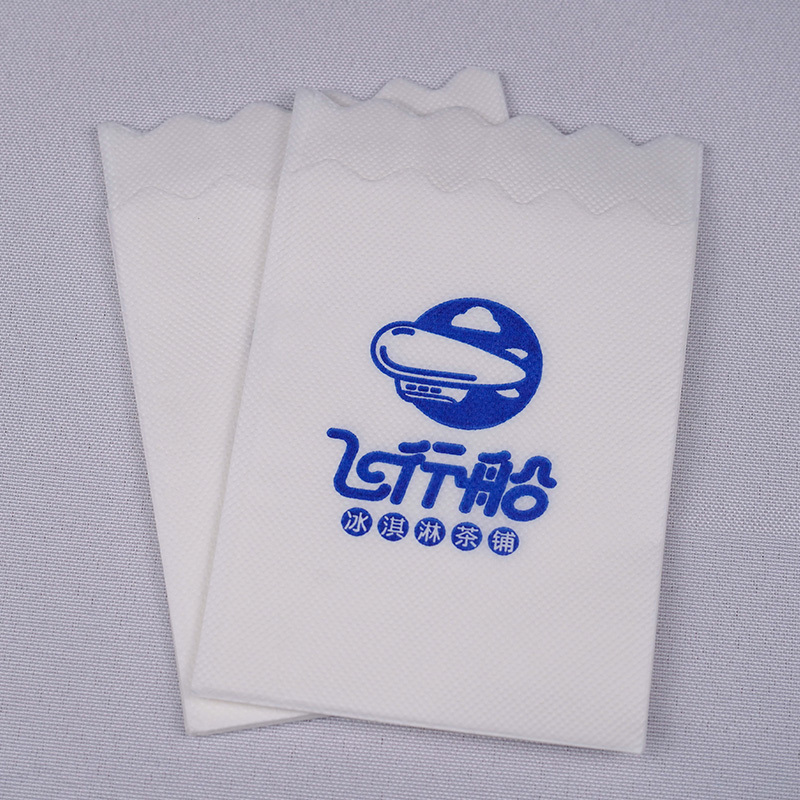 Unbleached Unique Design Virgin Pulp Serviettes Customized Printed Tissue Paper Napkins with Logo