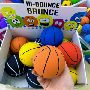 HAPU hot selling color 95mm mini small basketball custom logo hollow rubber ball game high elastic ball children's sports toys