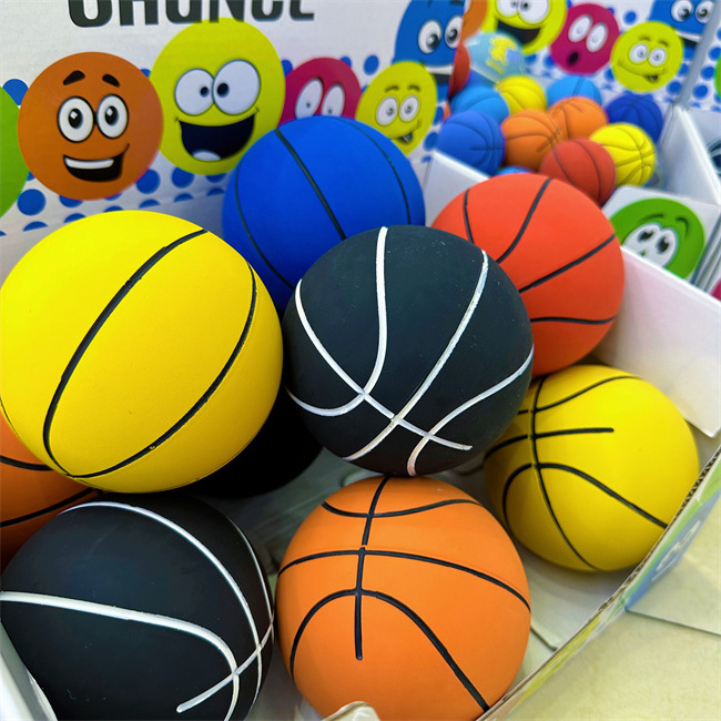 HAPU hot selling color 95mm mini small basketball custom logo hollow rubber ball game high elastic ball children's sports toys