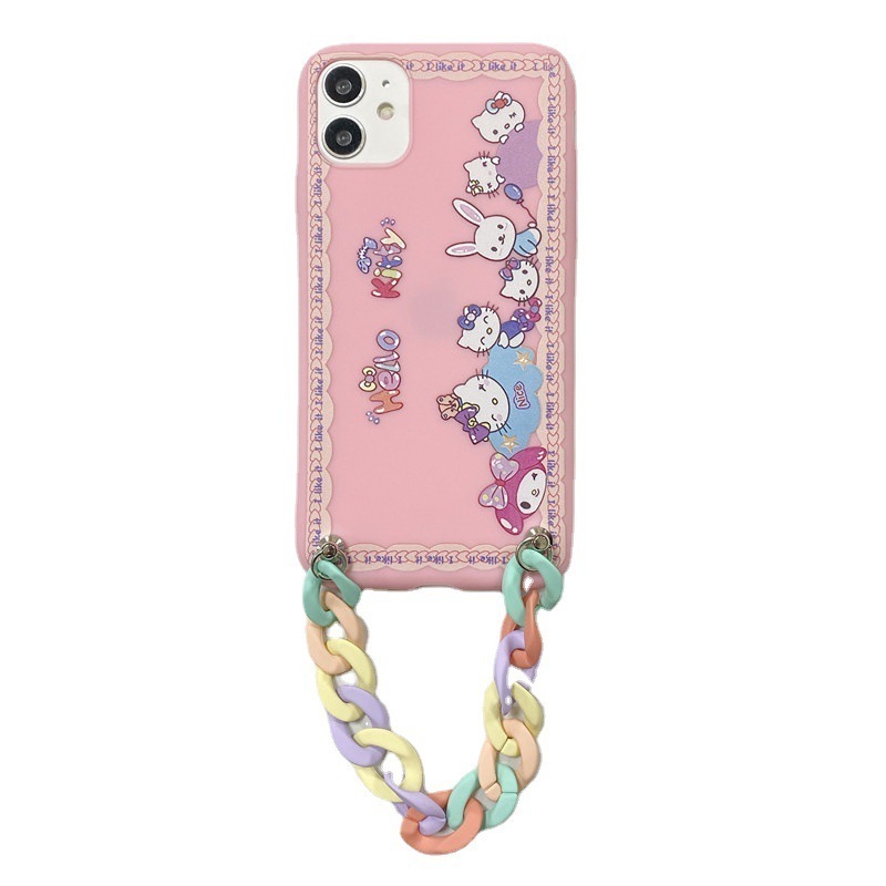 Suitable for Apple 14 13 12 11  max phone case cartoon Hello Kitty iPhone XS candy wristband TPU phone case