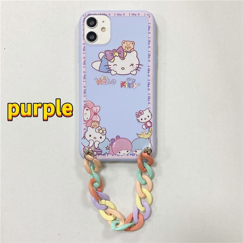 Suitable for Apple 14 13 12 11  max phone case cartoon Hello Kitty iPhone XS candy wristband TPU phone case