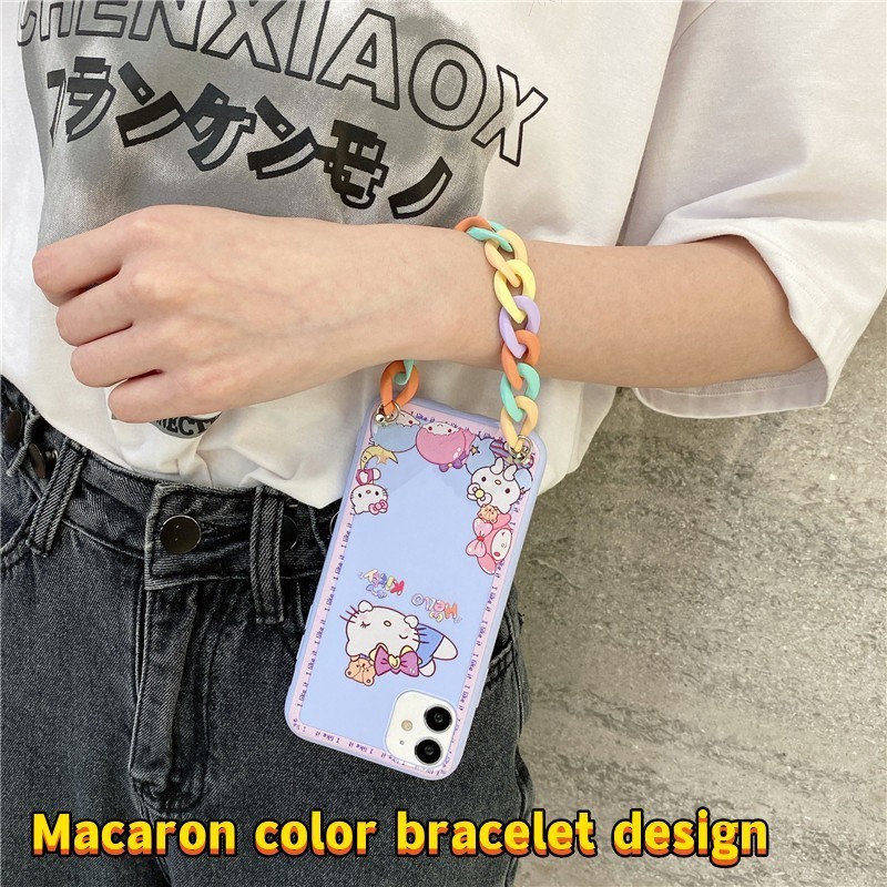 Suitable for Apple 14 13 12 11  max phone case cartoon Hello Kitty iPhone XS candy wristband TPU phone case