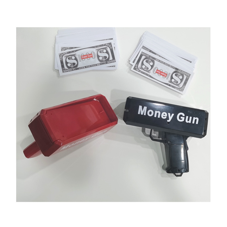 Money Gun Make It Rain Paper Playing Money Toy Super Dollar Shooter Gun Play Money Cash Gun Party Props