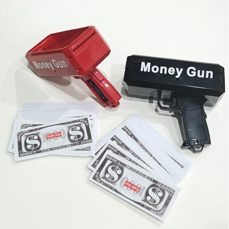 Money Gun Make It Rain Paper Playing Money Toy Super Dollar Shooter Gun Play Money Cash Gun Party Props