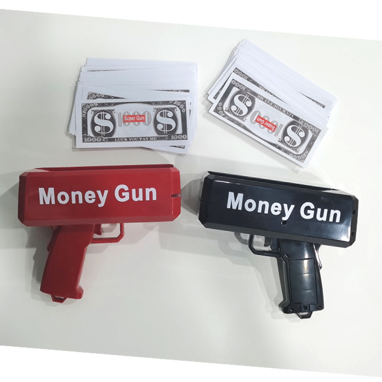 Money Gun Make It Rain Paper Playing Money Toy Super Dollar Shooter Gun Play Money Cash Gun Party Props