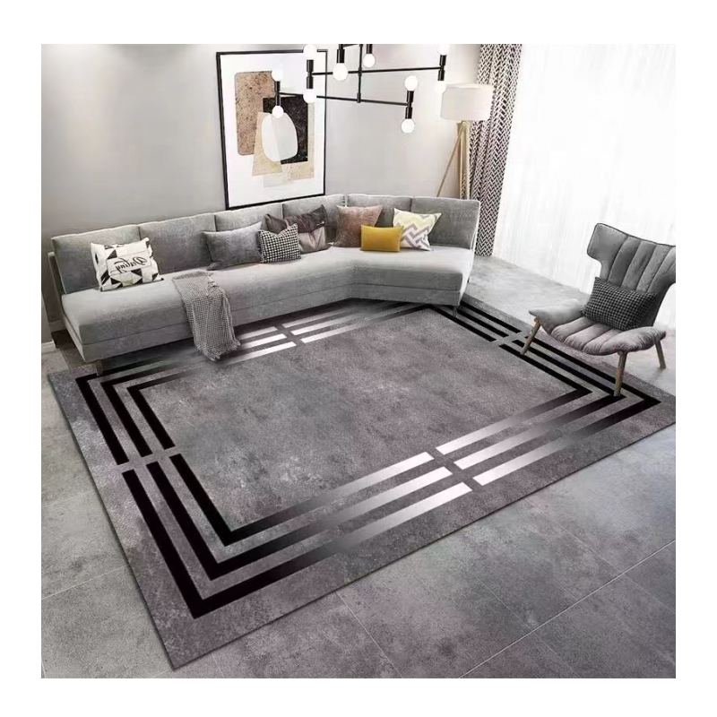 Tianjin factory home decor living room carpets modern design 3d printed crystal velvet area carpet custom rug