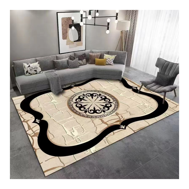 Tianjin factory home decor living room carpets modern design 3d printed crystal velvet area carpet custom rug