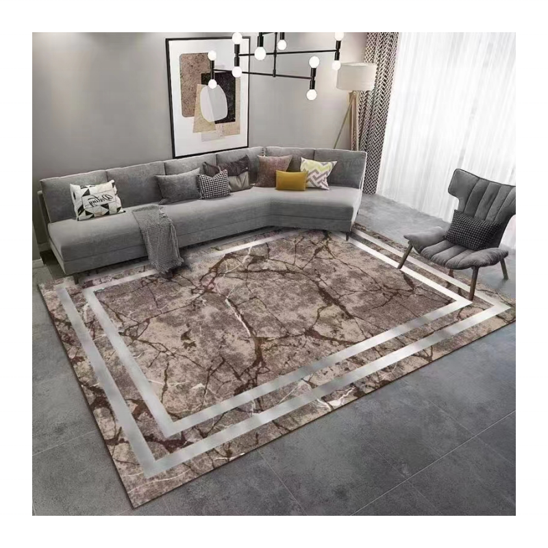 Tianjin factory home decor living room carpets modern design 3d printed crystal velvet area carpet custom rug