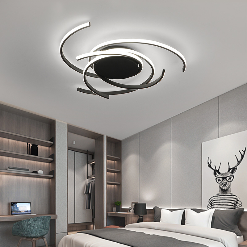 High Quality Home Hotel Room Bedroom Black Gold White Color Aluminum Modern Led Ceiling Light