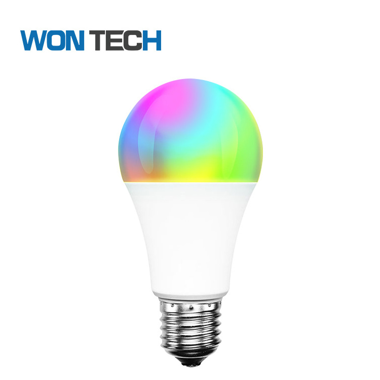 Manufacturer wholesale E27 10W RGB A19 smart LED bulb with APP WiFi voice control for bedroom and living room