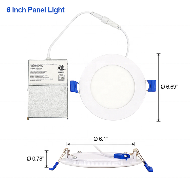 ETL slim potlights 4 6 inch 9w 12w 18w recessed de luz led panel pot lights with junction box led down light