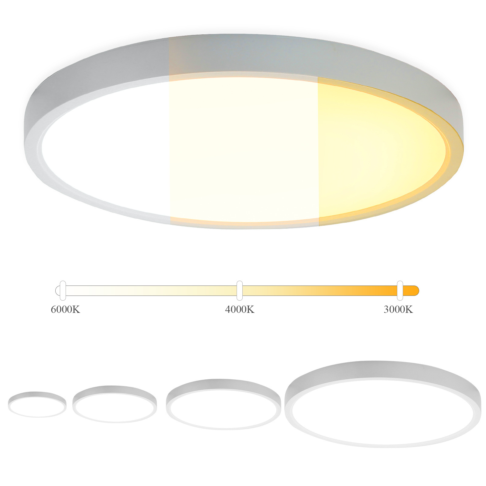 Office ultra slim thin plafon 8 inch surface mount dimmable 24W 36W 48W 30 watt large giant round flat led ceiling panel light