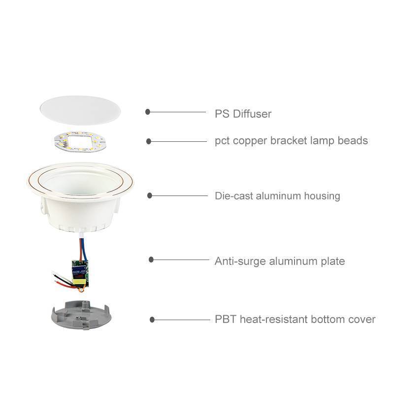 Rust prevention ip44 smart tuya zigbee recessed smd cct tunable adjustable cob downlight dimmable light in 5 years warranty