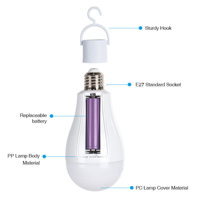 Rechargeable Removable E27 Double Battery Backup Operated Led Bulbs Outdoor Battery Rechargeable Light Bulb Design Holders