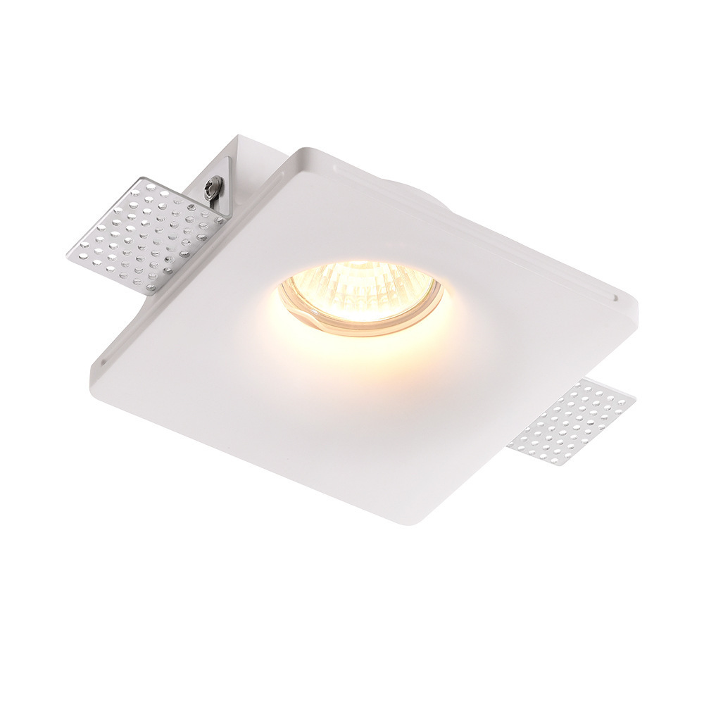 Indoor Ip20 Modern Ceiling Recessed GU10 Trimless Square Round Plaster Gypsum Downlight LED Spot Down Light Price For Home