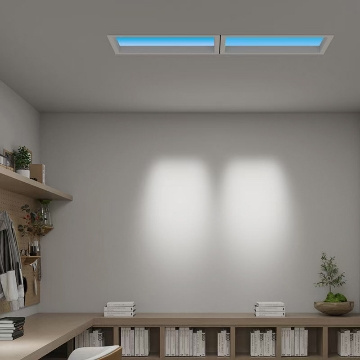 Smart Wifi APP Remote Control 300x300 300x600 150x600 Natural Daylight Blue Sky Light LED Ceiling Panel Artificial Skylight