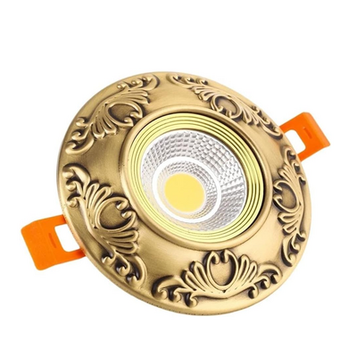 Project Vintage Brass Recessed Lighting 3W/5W/7W LED Downlight Indoor Classical Carving Retro Retrofit Downlight