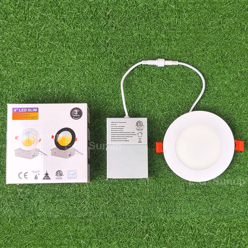 ETL 2700K/3000K/3500K/4000K/5000K Selectable 6 Inch Canless LED Recessed Ceiling Light With Junction Box