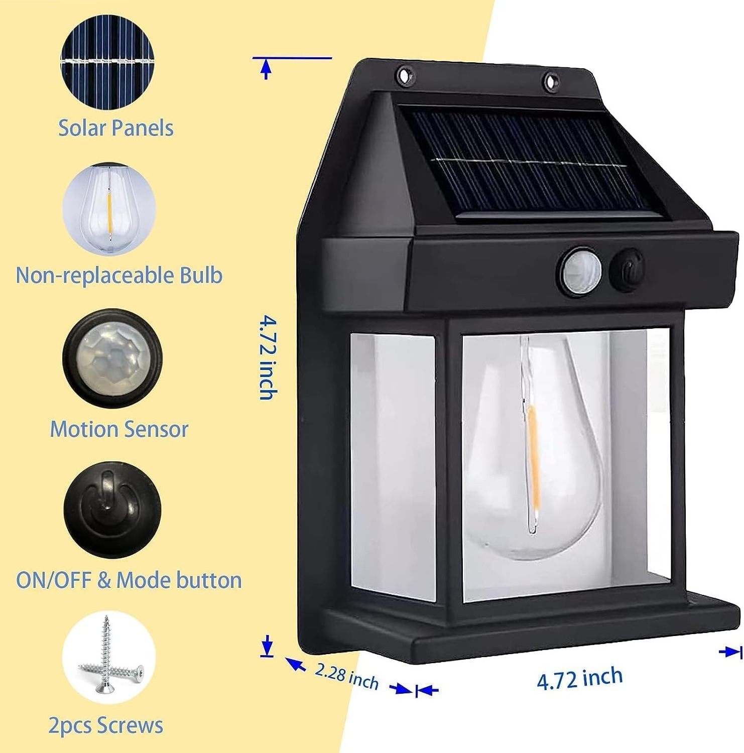 Factory Wholesale Lamp Intelligent Induction Solar Wall Lights IP65