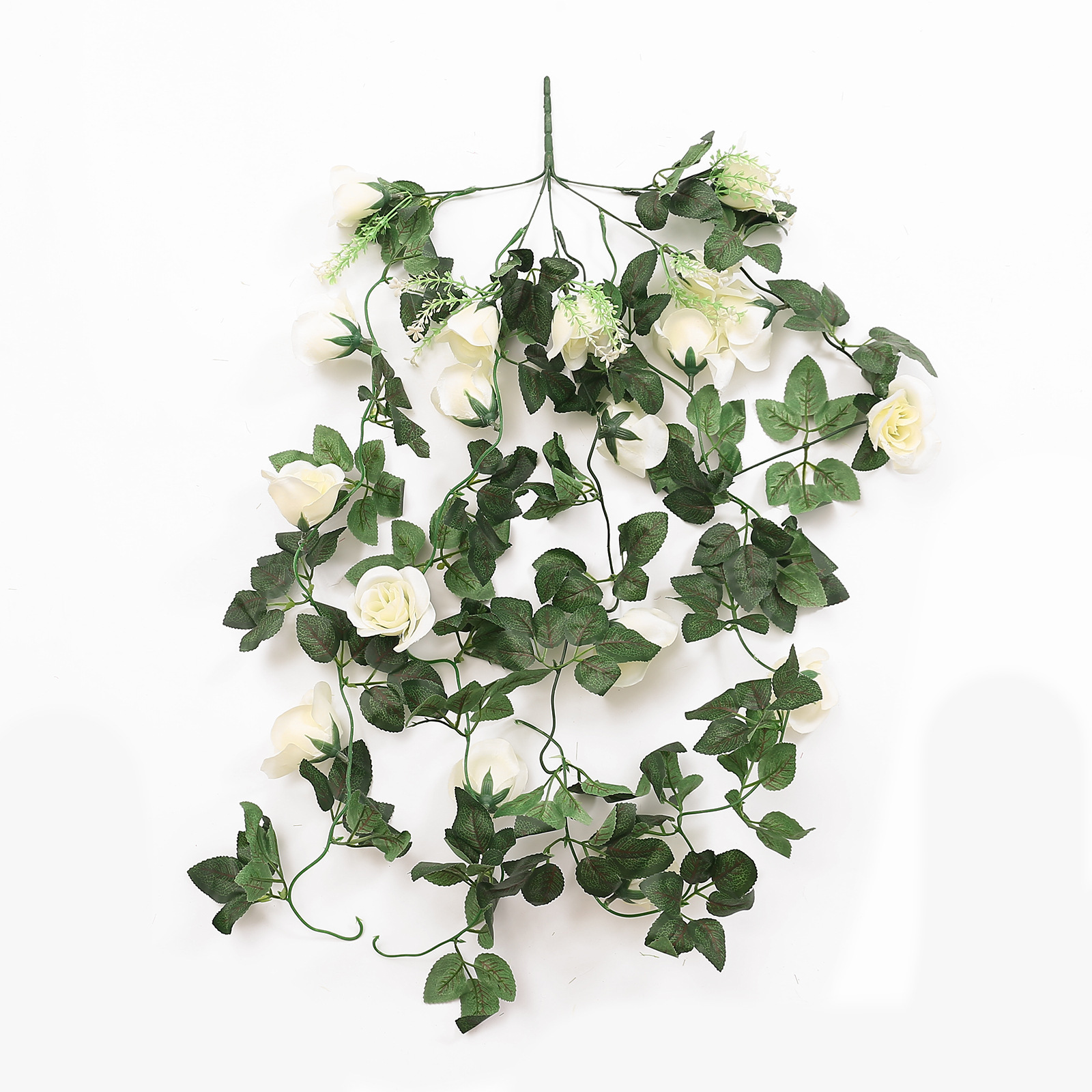 Hot selling artificial rose wall hanging fake flower rattan decoration indoor living room wall hanging rose vines