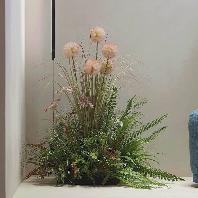 Indoor garden landscaping window decoration ornaments, artificial plants, dandelion reeds, grass