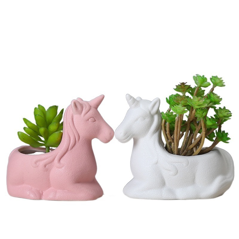 Supply plant flower cartoon animal Japanese zakka ceramic flower pot